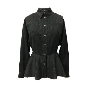 Black Gold Pinstripe Blouse